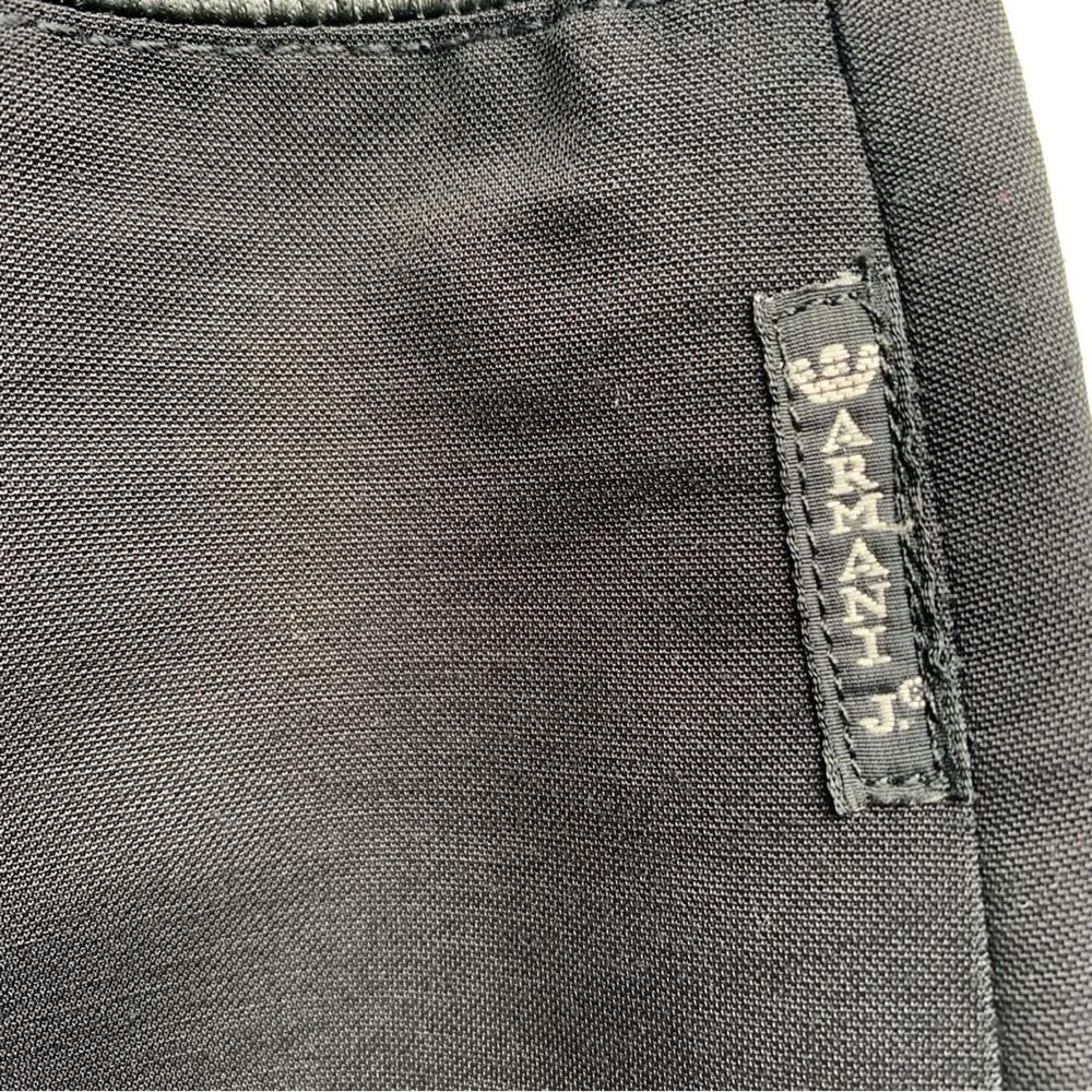 Armani Jeans Black Pencil Skirt Leather Waist Trim Womens 6 Knee Length - Picture 4 of 5